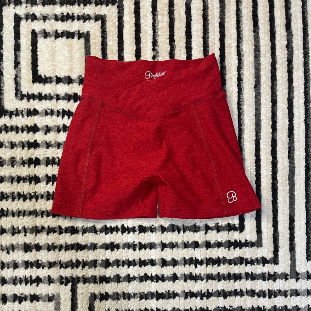 Bombshell Sportswear Tiny waist shorts in sunset red size MEDIUM